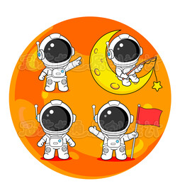 卡通宇航员火星版