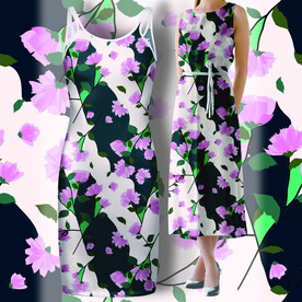 拼接新型女装印花