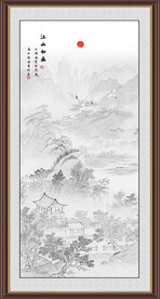 竖幅水墨画