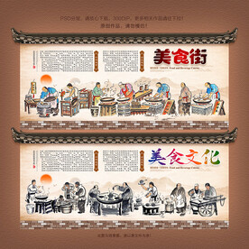 美食街文化墙