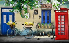 地中海田园风欧式建筑背景墙