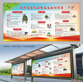 自然灾害科预防自救科普灯箱展板