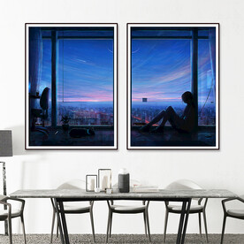 孤独的世界超现实独居女孩装饰画