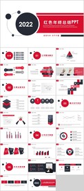 红色大气年终总结PPT