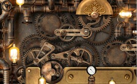 复古工业风齿轮背景墙壁画