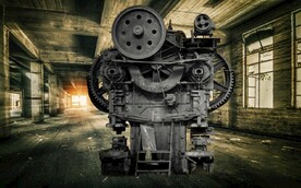 复古工业风机器厂房背景墙