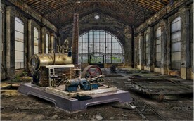 复古工业风机器厂房背景墙