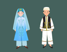 名族服饰 人物插画 卡通形象