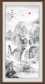竖幅玄关山水画