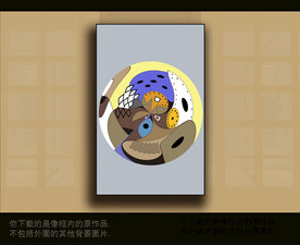 欧式古典抽象色块装饰画