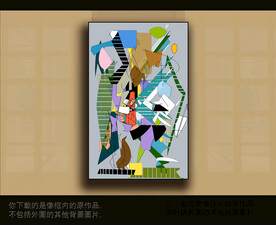 欧式古典抽象色块装饰画