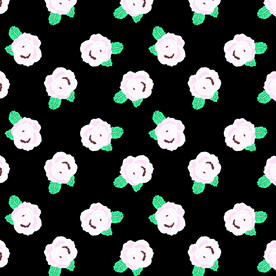 绿叶白花数码印花