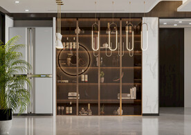 现代轻奢餐厅背景墙