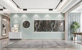 现代极简客厅沙发背景墙