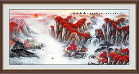 鸿运当头国画山水风景装饰画