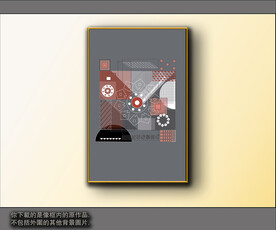 西部牛仔抽象装饰画