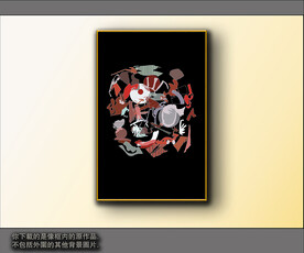 西部牛仔抽象装饰画