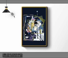 欧式黑白风格抽象装饰画