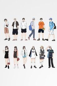 矢量卡通ai扁平人物穿搭休闲篇