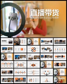 网红主播手机直播带货PPT
