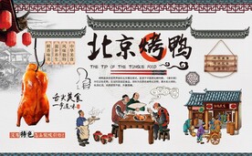 北京烤鸭工装背景墙