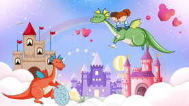 魔法城堡儿童背景墙