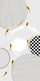 装饰画 金鱼 几何图圆形