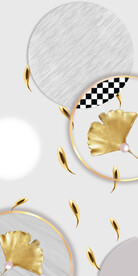 装饰画 金鱼 几何图圆形