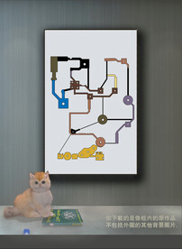 欧式抽象色块组合装饰画