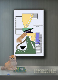 新中式色块抽象装饰画 