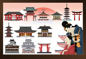 矢量日本古典建筑系列