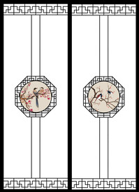 高清分层透明底推拉门打印图