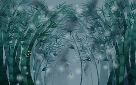 新中式宁静致远竹林国画背景墙