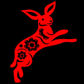 十二生肖旋转的兔