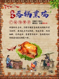 落锅熏鸡背景墙