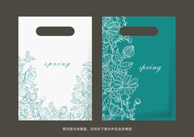 手绘花卉塑料袋子