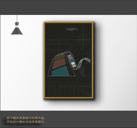  抽象线条组合装饰画