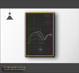 现代抽象线条装饰画