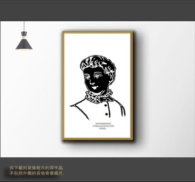 黑白抽象色块装饰图