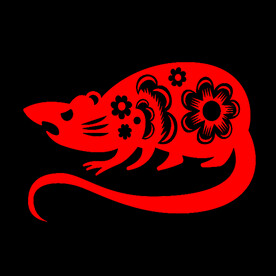 十二生肖旋转的鼠