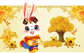 卡通兔样子 财神