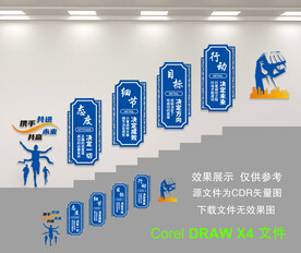 企业楼梯文化墙