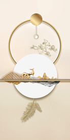 轻奢装饰画 麋鹿 月亮