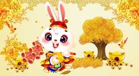 卡通兔财神