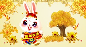 卡通兔财神