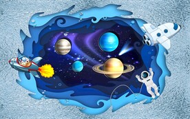 立体太空宇宙星球背景墙