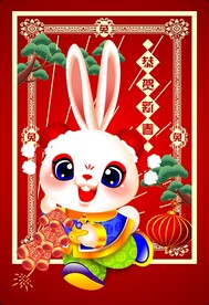 财神卡通兔子