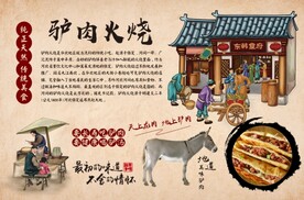 驴肉火烧背景墙