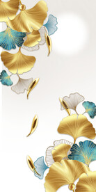 轻奢装饰画 杏叶 鱼