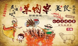 羊肉串背景墙